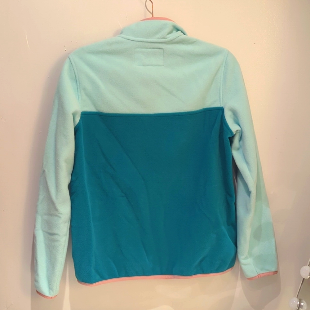 Lands' End retro look, new last winter, fleece aqua, teal, pink, snaps, small - Picture 9 of 15